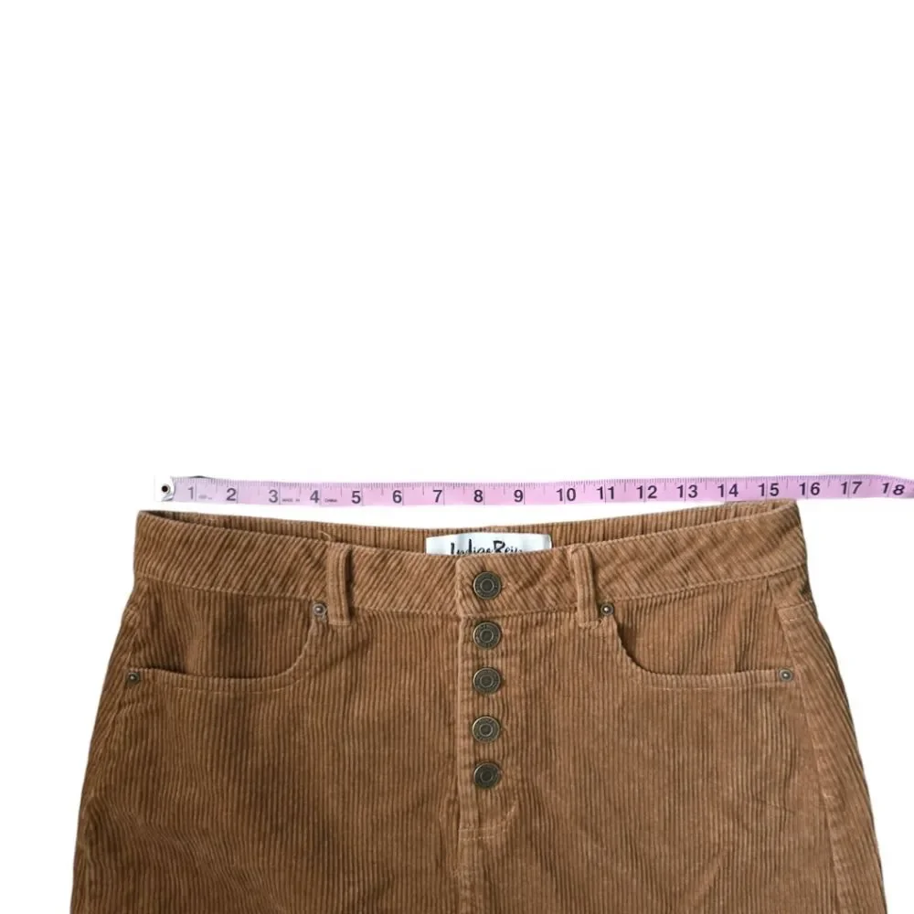 INDIGO REIN Half Button Front Corduroy Mini Skirt - 9/28